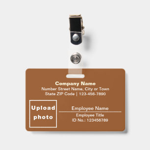 Badge Basé sur le texte avec photo d'employé Rectangle M