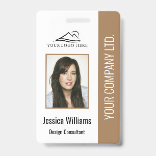 Badge Basic Company Logo Photo Brown Employee Security