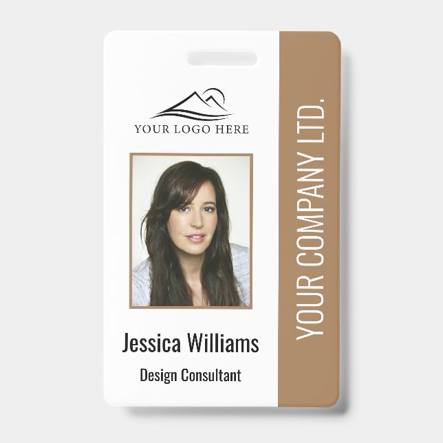 Badge Basic Company Logo Photo Brown Employee Security (Avant)