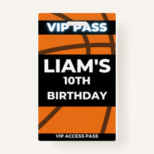 Badge Basketball Anniversaire de la fête VIP Pass