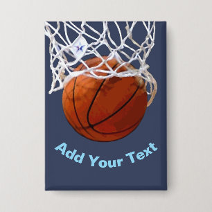 Badge Basketball Votre Nom Texte Message Slogan Personna