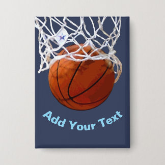 Badge Basketball Votre Nom Texte Message Slogan Personna