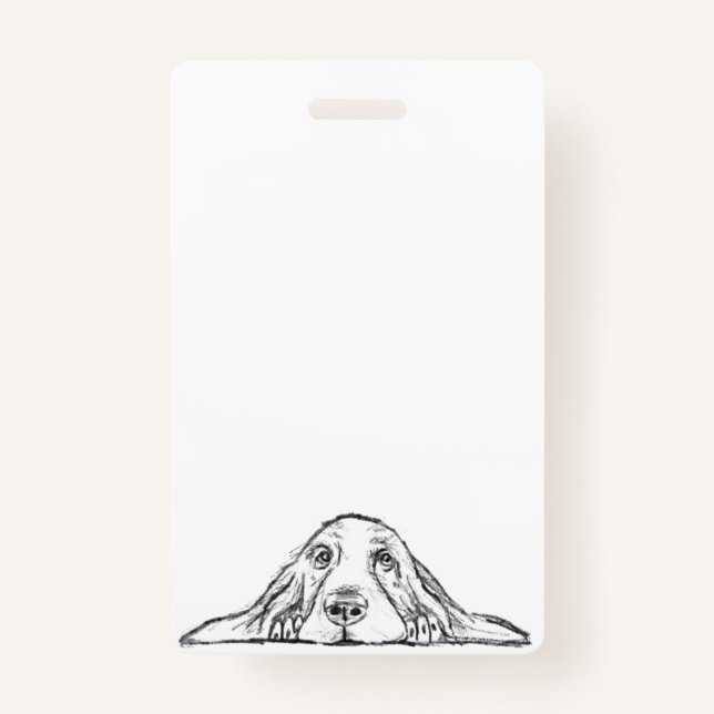 Badge basset blanc (Devant)