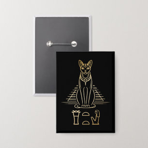 Badge Bastet avec le nom en hiéroglyphes et Égypte Pyram