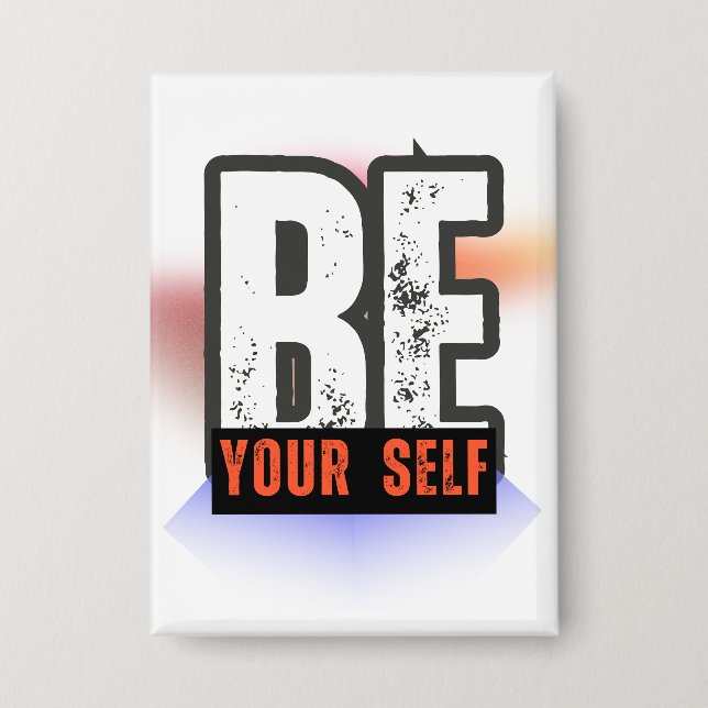 Badge BE YOURSELF – Bold Motivational Typography Design (Recto)