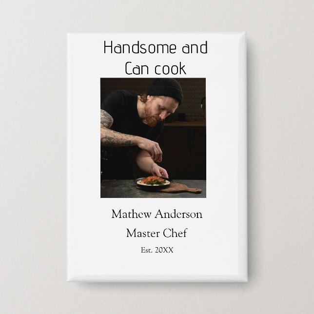 Badge Beau et peut cuisiner ajouter nom master chef date (Recto)