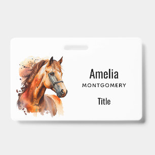 Badge Beau Sorrel Horse Portrait