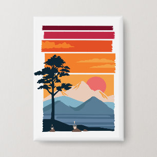 Badge Beauté de la nature au coucher du soleil sur une m