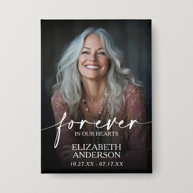 Badge Beautiful Forever in our Hearts Photo Memorial (Recto)