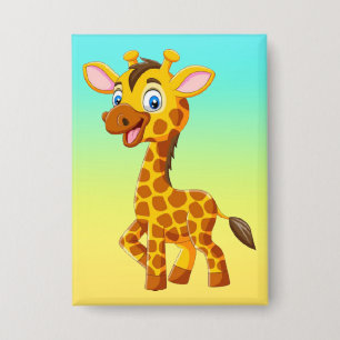 Badge Bébé girafe mignon souriant dessin animé-35280