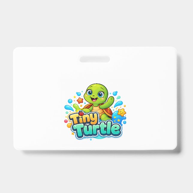 Badge Bébé Tortue Mignon (Avant)