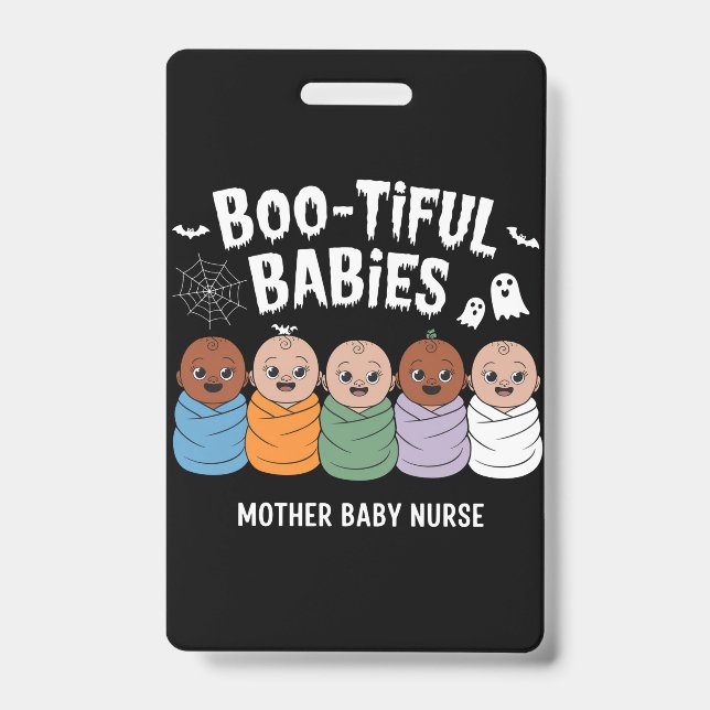 Badge Bébés Bootiful Infirmière Mère Bébé Halloween  (Avant)