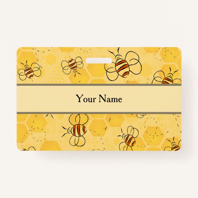 Badge Bee Buzzing Honey Bees mignonne (Devant)