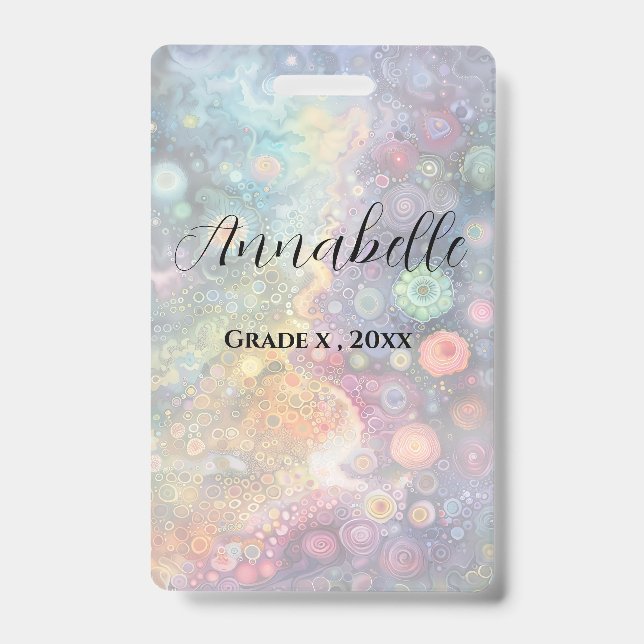 Badge Belle couleur Whimsical Retour à l'école (Face)