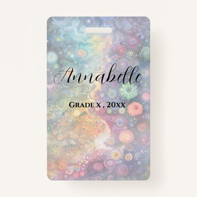 Badge Belle couleur Whimsical Retour à l'école (Devant)