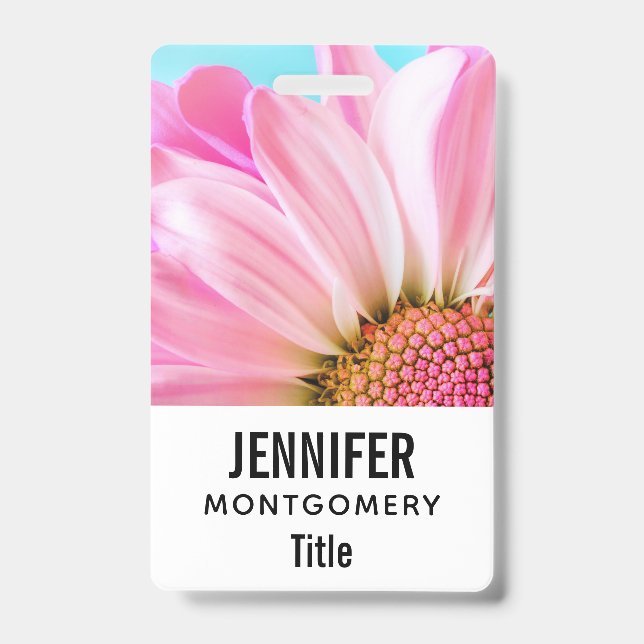 Badge Belle Fleur rose Gros plan Photo (Avant)