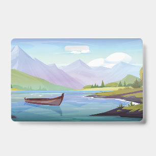 Badge Belle montagne avec lac