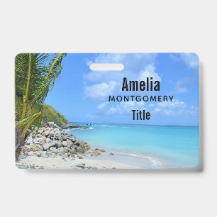 Badge Belle Plage Tropicale Turquoise