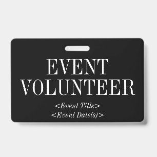 Badge "BÉNÉVOLE D'ÉVÉNEMENT" Vintage