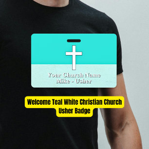 Badge Bienvenue à l'huissier de l'église chrétienne sarc