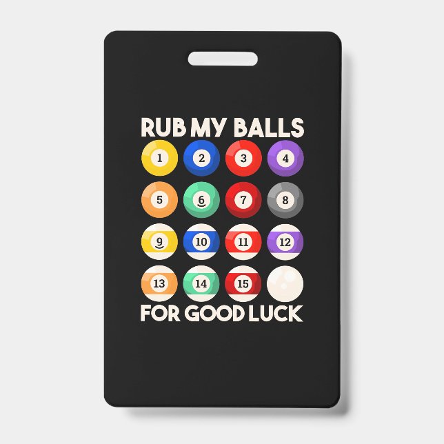 Badge Billard Snooker Frotter Mes Ballons Pour Bonne Cha (Avant)