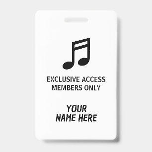 Badge Billet de concert de musique personnalisé pour mem