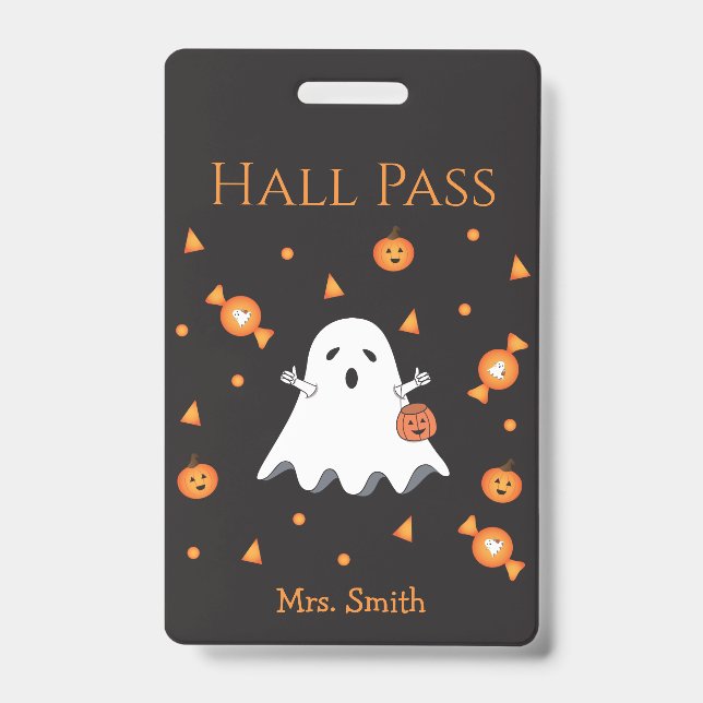 Badge Billet de halloween amusant pour fantôme (Avant)