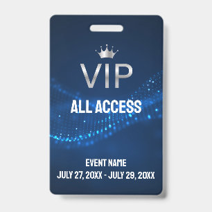 Badge Billet tout accès VIP pour photo d'événement