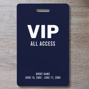 Badge Billet VIP accès illimité ID de l'événement