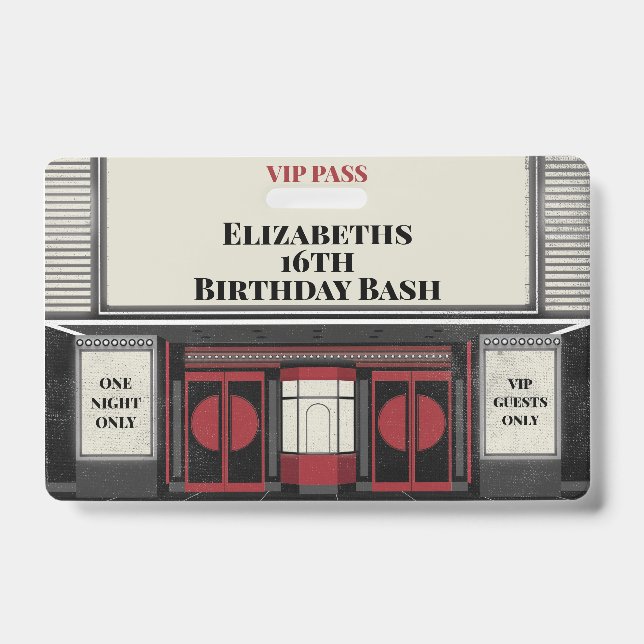 Badge Billet VIP pour la fête d'anniversaire de la star  (Avant)
