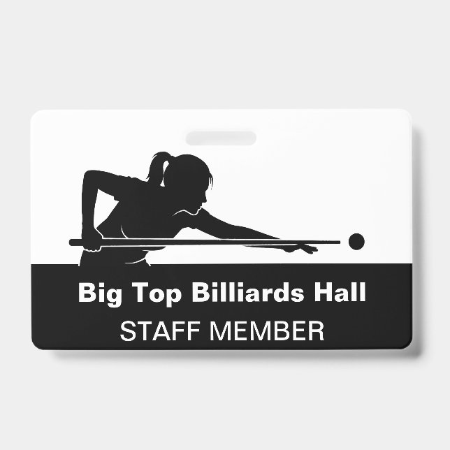 Badge Billiards Pool Hall And Event Staff Member Budget (Front)