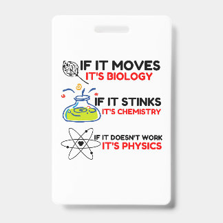 BADGE BIOLOGIE SCIENTIFIQUE CHIMIE PHYSIQUE