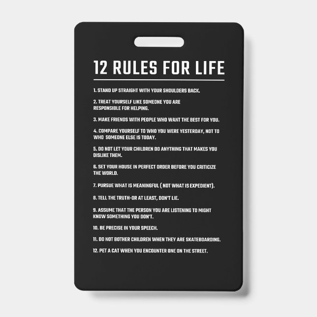 Badge Birthday Gift 12 Rules For Life (Avant)