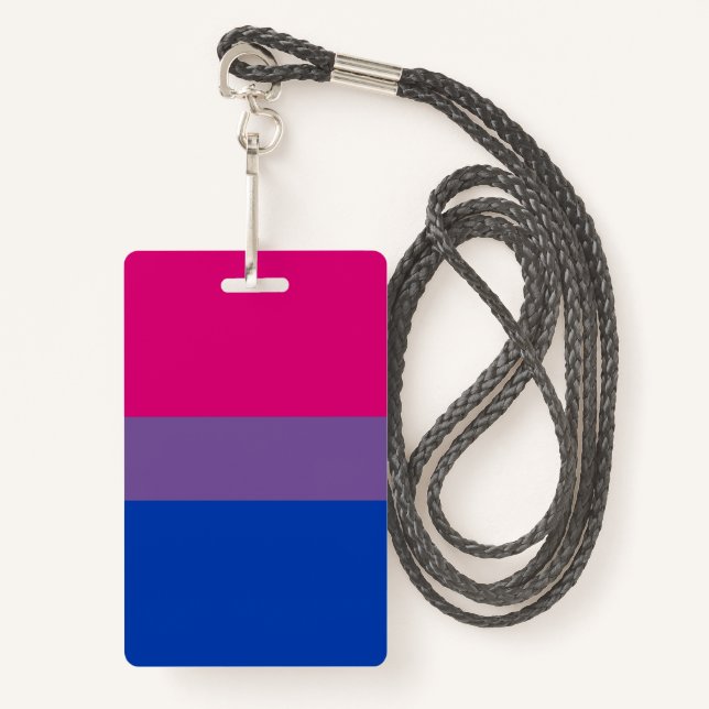 Badge Bisexual pride (Devant avec lanière)