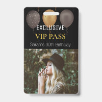 Black Gold Anniversaire Photo Custom Pass VIP