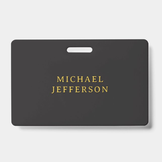 Badge Black & Gold Minimalist Plain Modern Own Name (Avant)