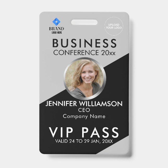 Badge Black Grey Business Conference Exhibition ID photo (Avant)