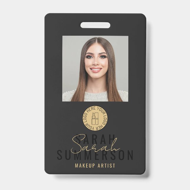 Badge Black Makeup Artist Beauty Salon Employee ID (Avant)