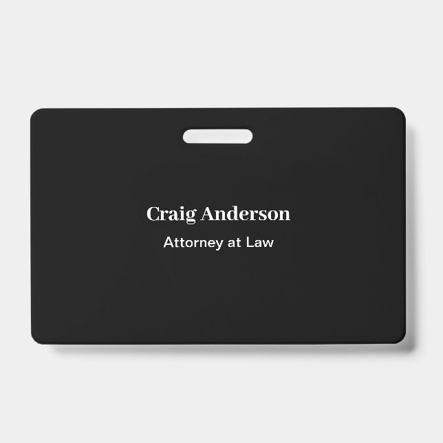 Badge Black Professional Plain Modern Elegant (Face)