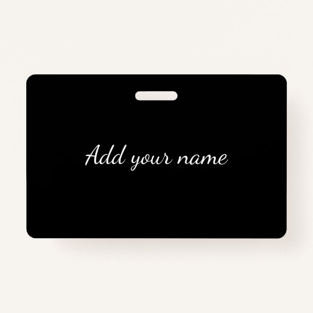 Badge Black solid add name text here throw pillo (Devant)