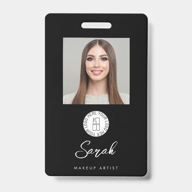 Badge Black White Logo Photo Makeup Employee (Face)