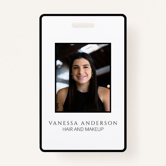 Badge Black White Modern Business Logo Photo Salon Spa  (Dos)