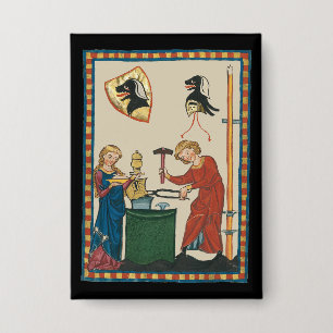 Badge Blacksmith Forge Casque Art Médiéval