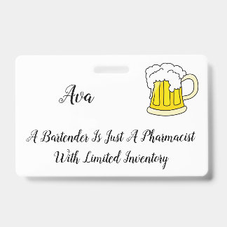 Badge Blague d'humoriste pharmacien barman