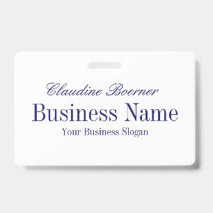 Badge Blanc avec le texte bleu de minuit - les deux