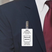 Badge Blanc avec Photo de l'Employé Basé sur le Te