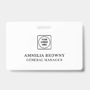 Badge Blanc Minimaliste   Design Moderne et Propre du Cœ