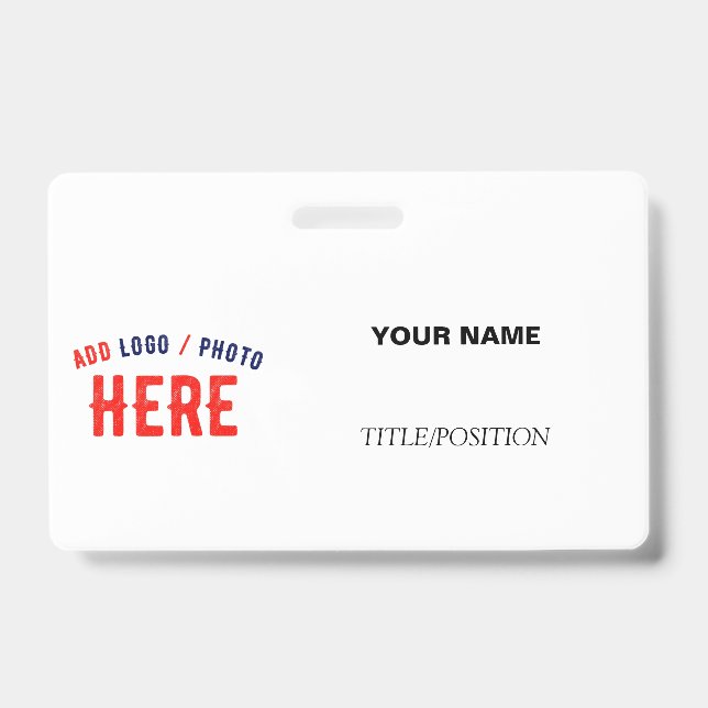 BADGE BLANC PERSONNALISABLE MODERNE DE MARQUE VÉRIFIÉ ST (Avant)