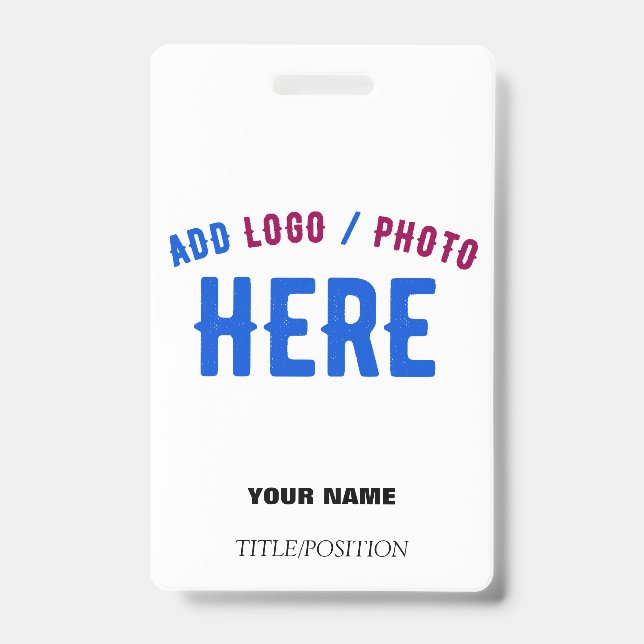 BADGE BLANC PERSONNALISABLE MODERNE DE MARQUE VÉRIFIÉE E (Avant)