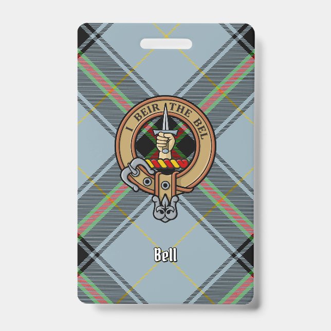 Badge Blason de Clan Bell sur tartan (Avant)